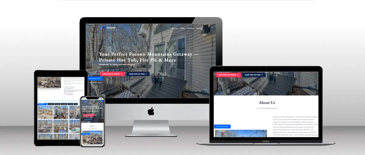 Pocono Getaway MGT - Vacation Rental Cabin Website